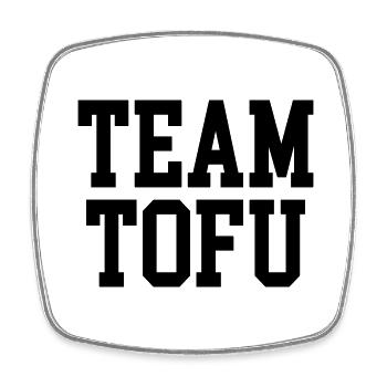 Team Tofu Black - Square fridge magnet - white - Front