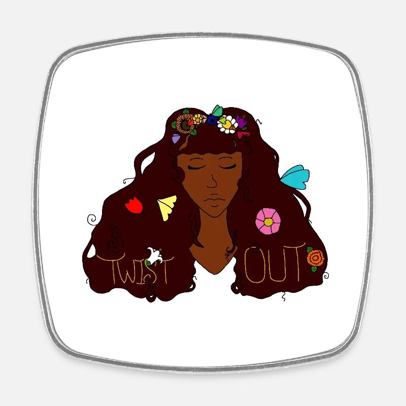 Twist Out - Square fridge magnet - white