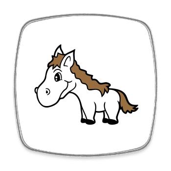 Pferd Süß Pony Fohlen Pferdemädchen Niedlich Comic - Viereckiger Kühlschrankmagnet - Weiß - Vorne