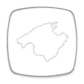 Mallorca - Viereckiger Kühlschrankmagnet - Weiß - Vorne