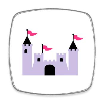 castle - Square fridge magnet - white - Front