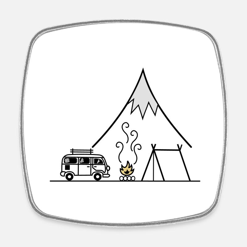 Campfire voyage de camping - Magnet carré - blanc