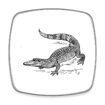 kroko 58 - Viereckiger Kühlschrankmagnet - Weiß - Vorne