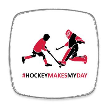 Goalkeeper and player - Square fridge magnet - white - Front