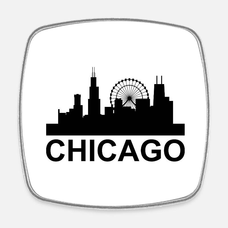 CHICAGO - Skyline - Square fridge magnet - white
