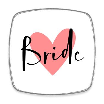 Bride rosa Herz Junggesellinnenabschied - Viereckiger Kühlschrankmagnet - Weiß - Vorne