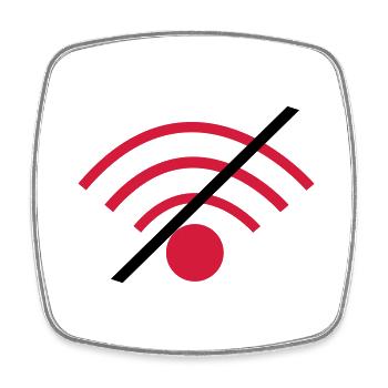 Pas de wifi - Magnet carré - blanc - Devant