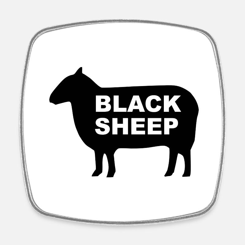 BLACK SHEEP - Square fridge magnet - white