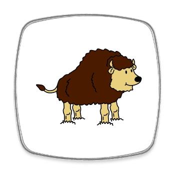 bison - Viereckiger Kühlschrankmagnet - Weiß - Vorne