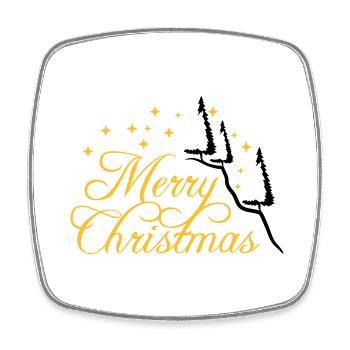 fir mountain fir tree stars night merry christma - Square fridge magnet - white - Front