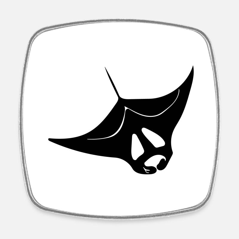 Manta Rochen - Viereckiger Kühlschrankmagnet - Weiß
