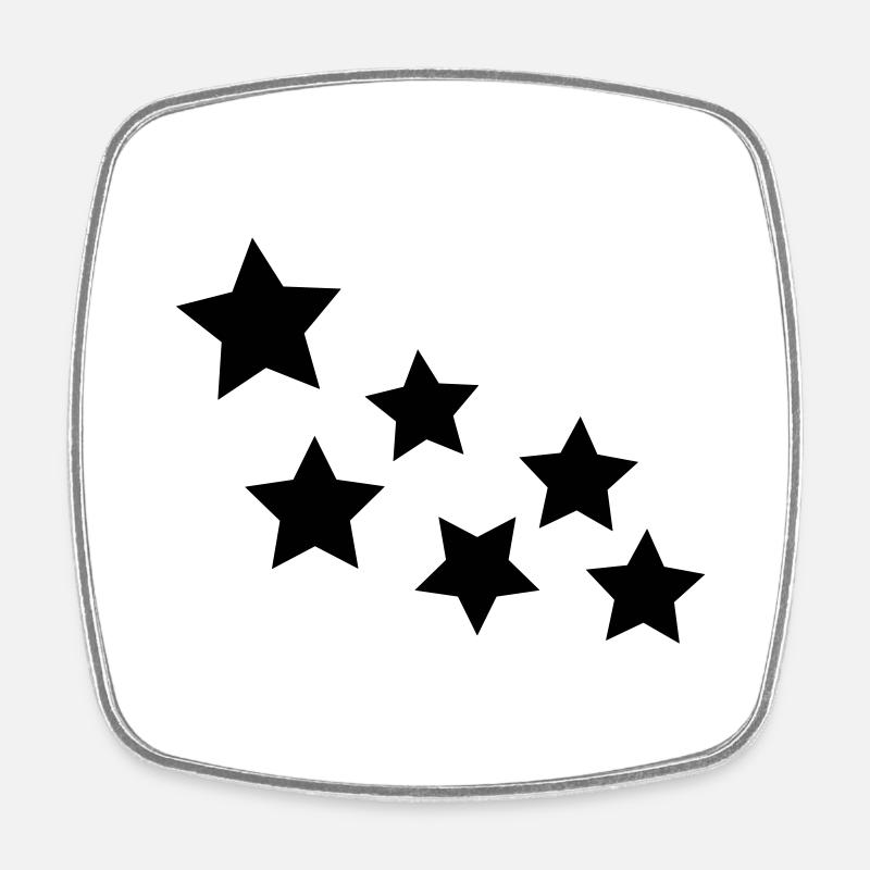 star - Square fridge magnet - white