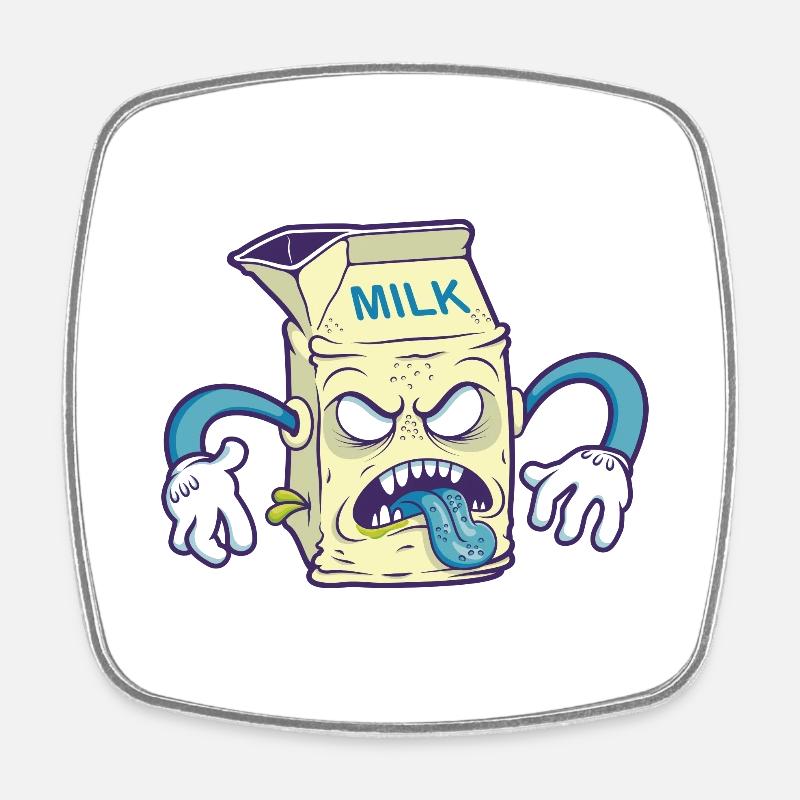 Milk Bad - Square fridge magnet - white