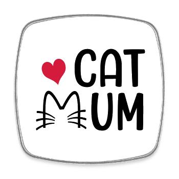 Chat - Magnet carré - blanc - Devant