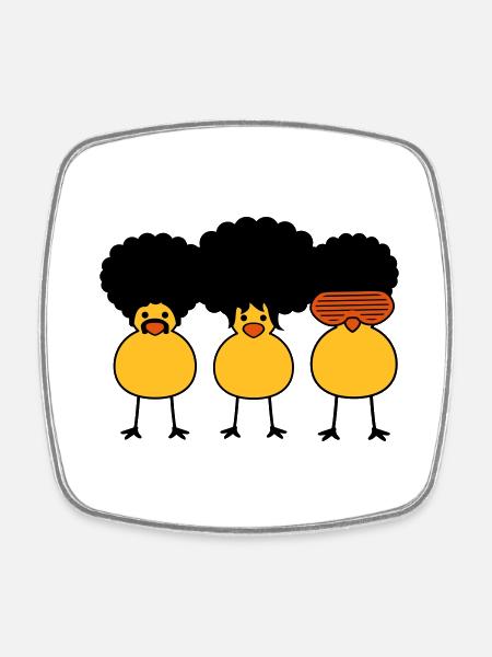 Funky Chicks - Square fridge magnet - white