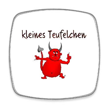 kleines Teufelchen - Viereckiger Kühlschrankmagnet - Weiß - Vorne