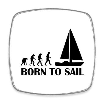 born to sail - Viereckiger Kühlschrankmagnet - Weiß - Vorne