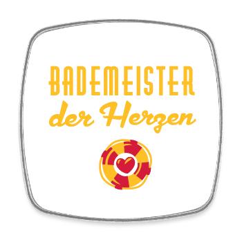 Bademeister der Herzen - Viereckiger Kühlschrankmagnet - Weiß - Vorne