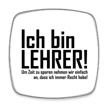lehrer - Viereckiger Kühlschrankmagnet - Weiß - Vorne