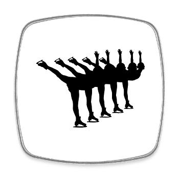 Synchroneiskunstlauf - Viereckiger Kühlschrankmagnet - Weiß - Vorne