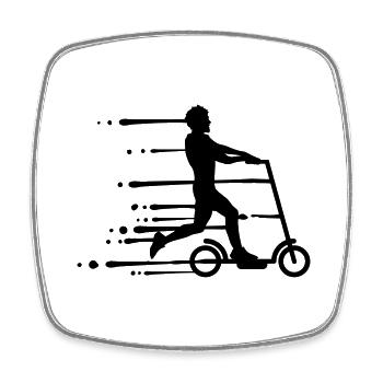 drops graffiti wet electric scooter clipart electr - Square fridge magnet - white - Front