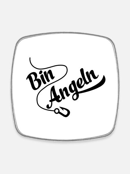 angeln - Viereckiger Kühlschrankmagnet - Weiß