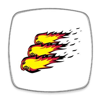 Fire flame fireball formation agro - Square fridge magnet - white - Front