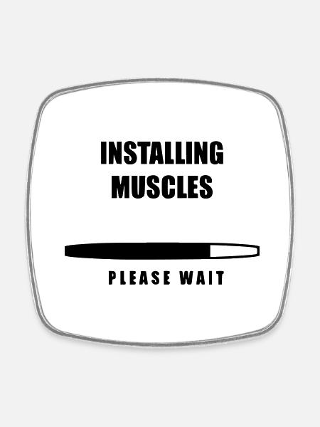 Fitnessstudio Gym Training Bodybuilding - Viereckiger Kühlschrankmagnet - Weiß