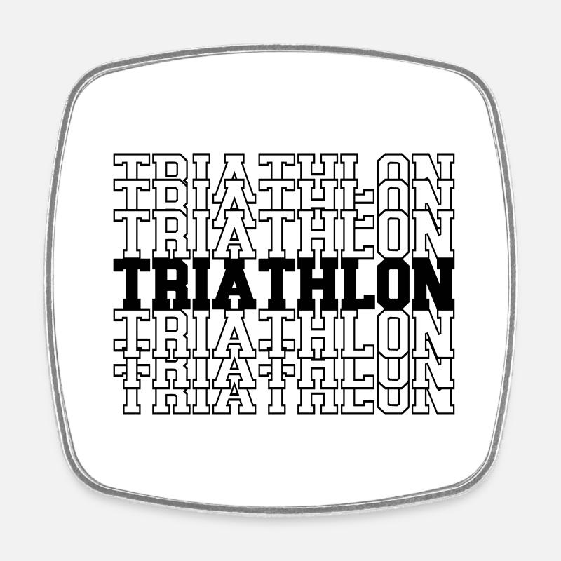 Triathlon - Magnet carré - blanc
