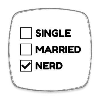 Geek Game Gaming Nerd Gamer Computer Joueur - Square fridge magnet - white - Front
