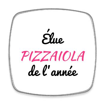 Pizza / pizzaiolo / Italien / Burger - Viereckiger Kühlschrankmagnet - Weiß - Vorne