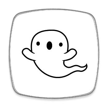 Haunting little ghost - Square fridge magnet - white - Front