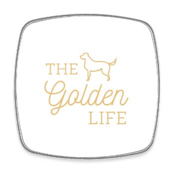 Golden retriever - Square fridge magnet - white - Front