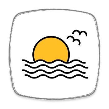sunset - Square fridge magnet - white - Front