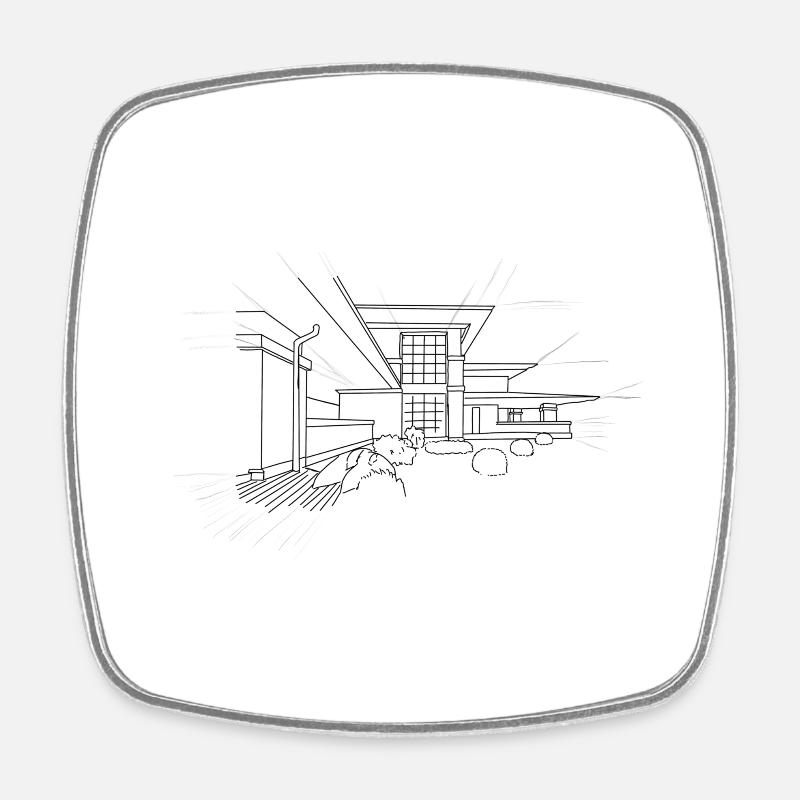 Architecture - Square fridge magnet - white