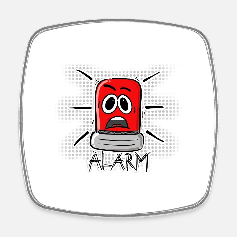 Alarm2 - Square fridge magnet - white
