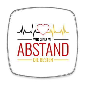 Wir sind mit Abstand die Besten Deutschland Corona - Viereckiger Kühlschrankmagnet - Weiß - Vorne