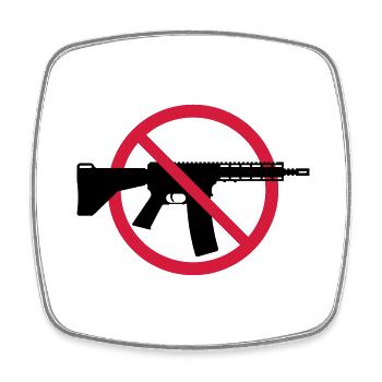 Gun Ban Ban Shield (No Weapons Peace) 2C - Square fridge magnet - white - Front