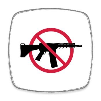 Gun Ban Ban Shield (No Weapons Peace) 3C - Square fridge magnet - white - Front
