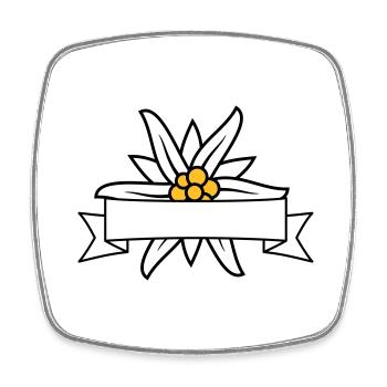 Text banner Edelweiss - Square fridge magnet - white - Front