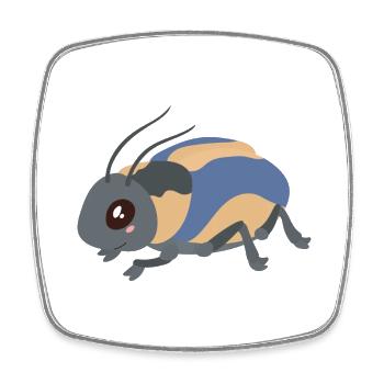 insecte - Magnet carré - blanc - Devant