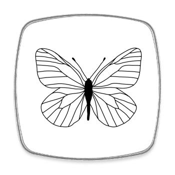 Butterfly white - Square fridge magnet - white - Front