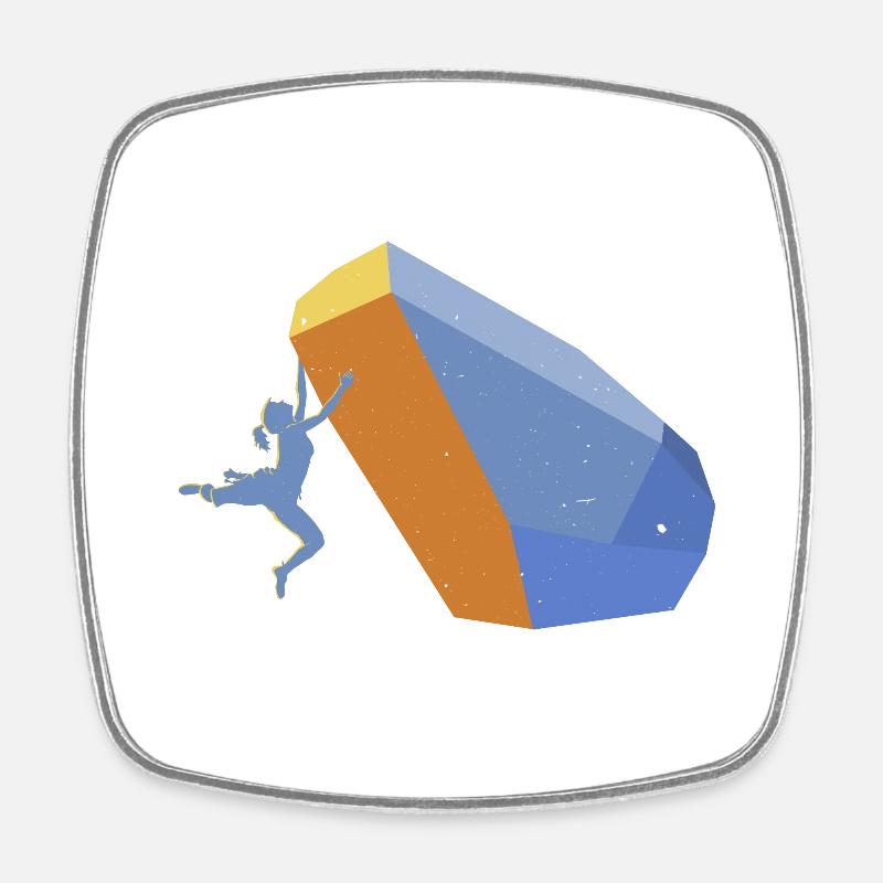 Bouldering - Square fridge magnet - white