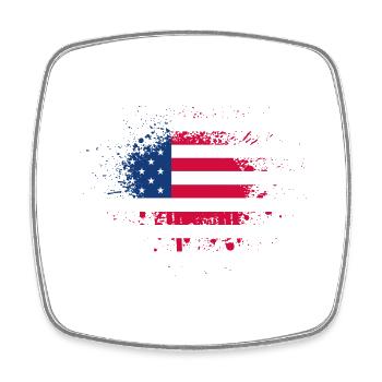 USA Flagge Klecks Amerika Stars & Stripes Patriot - Viereckiger Kühlschrankmagnet - Weiß - Vorne