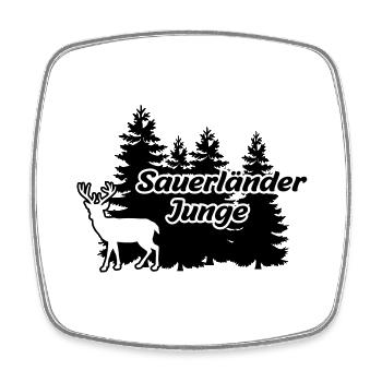 Sauerländer Junge - Viereckiger Kühlschrankmagnet - Weiß - Vorne