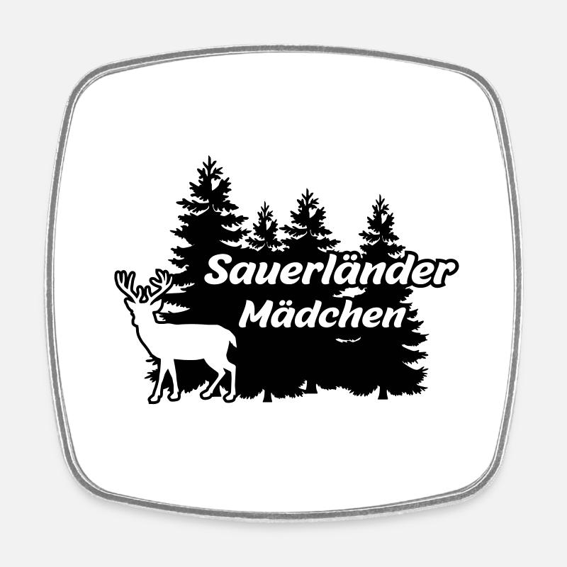 Sauerländer Mädchen - Viereckiger Kühlschrankmagnet - Weiß