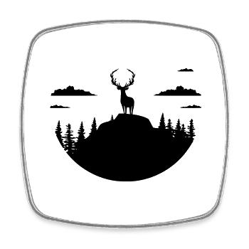 Hirsche - Viereckiger Kühlschrankmagnet - Weiß - Vorne