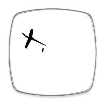 aerobatic glider glider glider glider - Square fridge magnet - white - Front