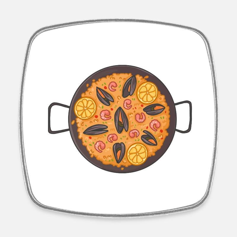 paella - Square fridge magnet - white