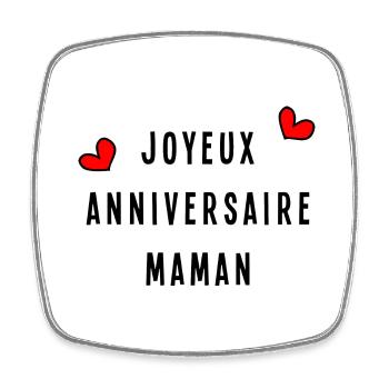 ANNIVERSAIRE. HAPPY BIRTHDAY. JOYEUX ANNIVERSAIRE. - Magnet carré - blanc - Devant
